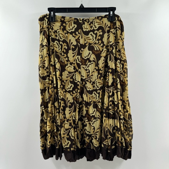 Hillard & Hanson Vintage Paisley Midi Skirt – Brown/Tan/Beige, Size Medium - Picture 5 of 6